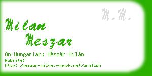 milan meszar business card