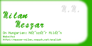 milan meszar business card